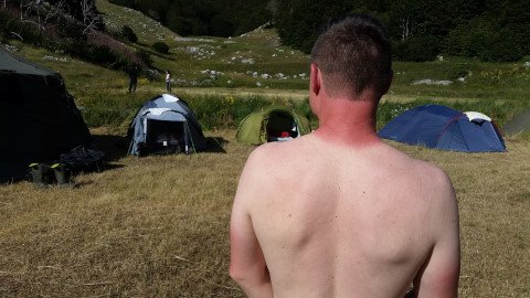 Učinek sonca na jamarjev
hrbet.