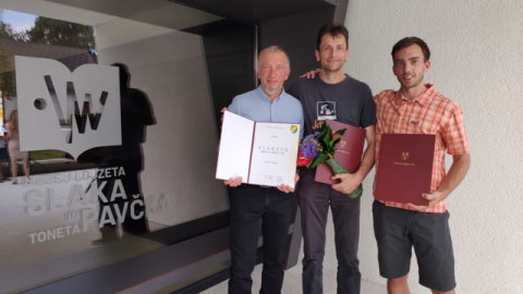 Jože, Andrej in Anže z zasluženimi priznanji.