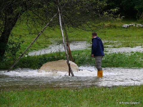 Močan bruhalnik ob Šici.