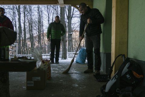 Pospravljanje.